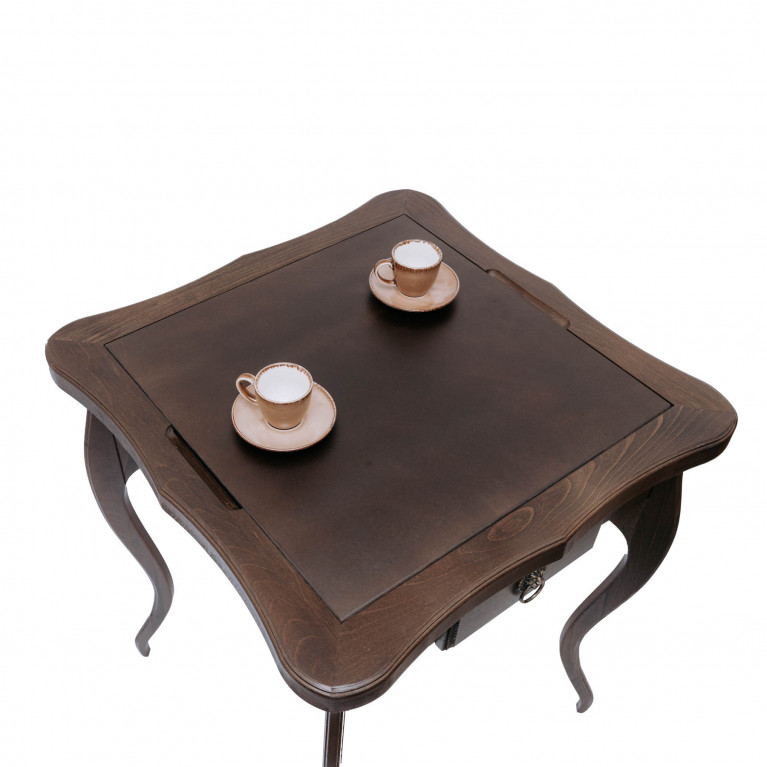 Sakkasztal "Louis" , magas, kombinált (tömör bükkfa, sakk/backgammon/kávé)